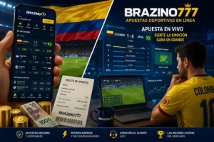 Usuario realizando apuestas deportivas en Brazino777 Colombia